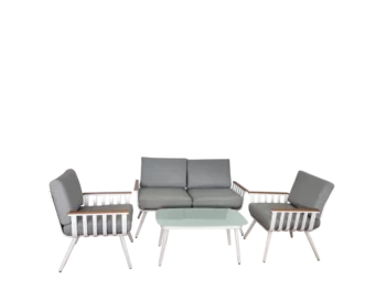 מערכת ישיבה אלומיניום דו מושבית דגם אנגליה לבן