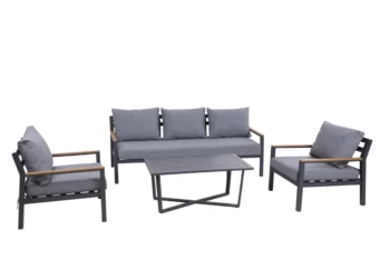 פינת ישיבה מאלומיניום דגם ליסבון אפור