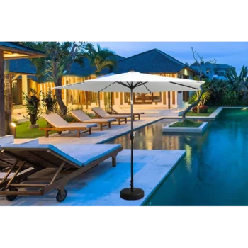 שמשיה עגולה 3 מטר עם תאורת סולרית