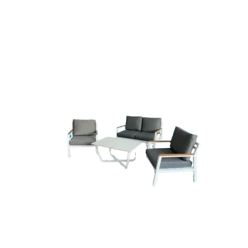 פינת ישיבה לגינה מאלומניום אדל לבן