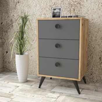 שידת מגירות דגם דיסני צבע אלון אפור