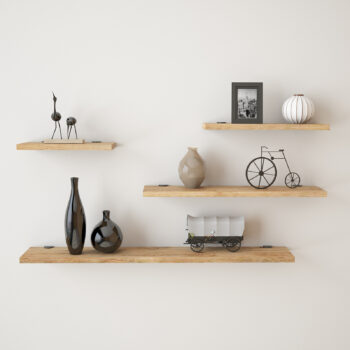 רביעיית מדפים צפים דגם קורדס צבע אגוז