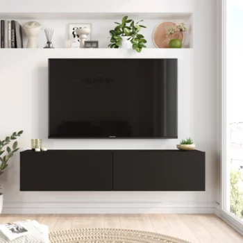 מזנון טלוויזיה צף דגם אריסטו בצבע שחור