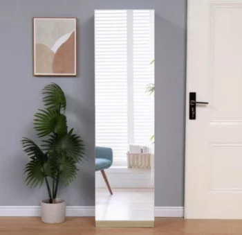 ארון נעליים עם מראה דגם צ'ארמי צבע לבן