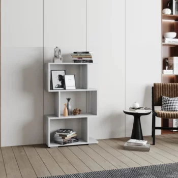 שידה כוורת זיגזג דגם גליל לבנה רוחב 60 גובה 97 ס"מ