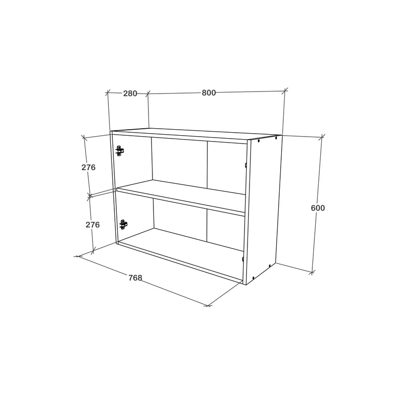ארון שירות עליון למטבח ברוחב 80 ס"מ דלתות בשילוב זכוכית חלבית דגם נטע ארון שירות עליון למטבח ברוחב 80 ס"מ דלתות בשילוב זכוכית חלבית דגם נטע – תמונה 5