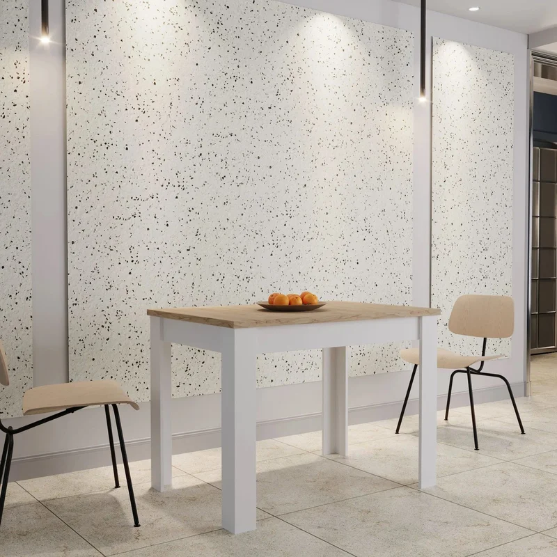 שולחן אוכל בעיצוב מודרני בגוון אלון 102X69 ס"מ דגם וינה שולחן אוכל בעיצוב מודרני בגוון אלון 102/69 ס"מ דגם וינה VINA