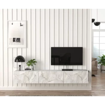 DAMLA - מזנון טלוויזיה צף - דמוי שיש