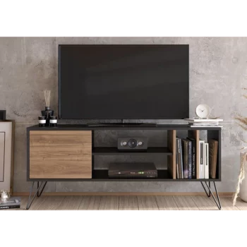 מזנון טלוויזיה מעוצב - MISTICO 140 - אגוז - שחור