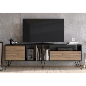 מזנון טלוויזיה מעוצב - MISTICO 180 - אגוז - שחור